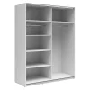 Armoire à 2 portes coulissante coloris Blanc brillant/Chêne sonoma - Longueur 153,5 x Profondeur 60 x Hauteur 195,5 cm