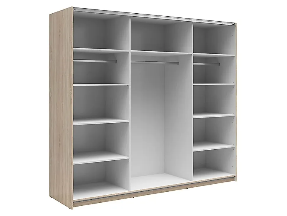 Armoire à 2 portes coulissante coloris chêne Sonoma - Longueur 220 x Profondeur 60 x Hauteur 195,5 cm