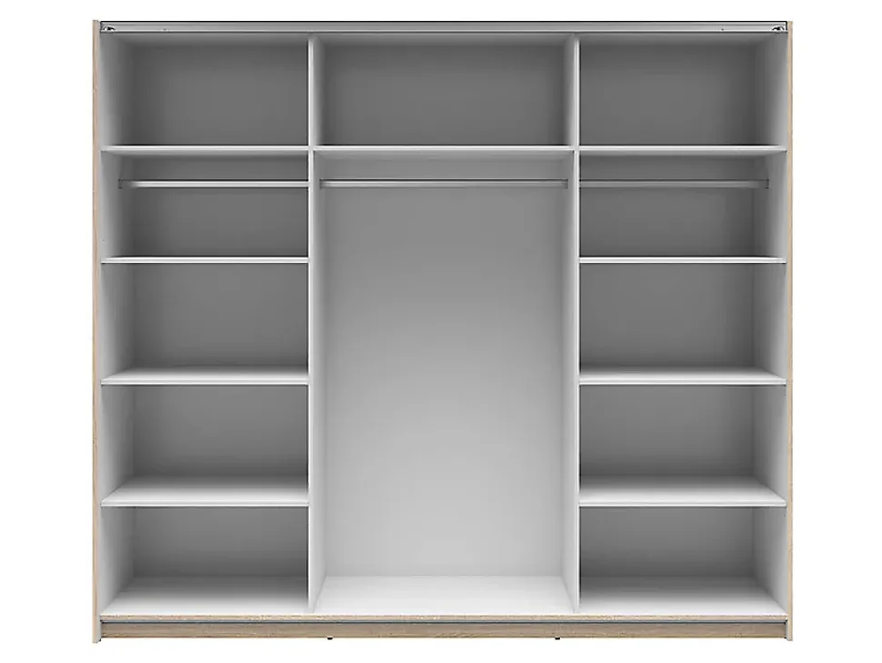 Armoire à 2 portes coulissante coloris chêne Sonoma - Longueur 220 x Profondeur 60 x Hauteur 195,5 cm