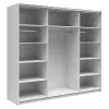 Armoire à 2 portes coulissante coloris Blanc brillant/Chêne wotan - Longueur 220 x Profondeur 60 x Hauteur 195,5 cm