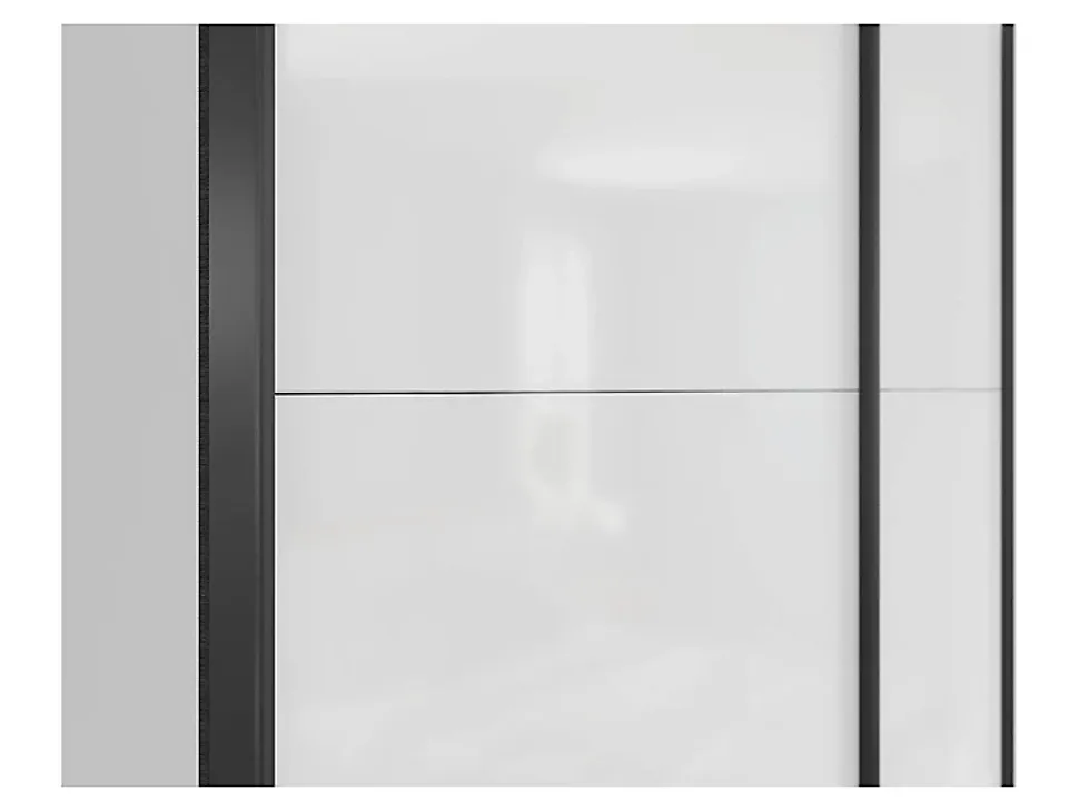 Armoire à 2 portes coulissante coloris Blanc brillant - Longueur 153,5 x Profondeur 60 x Hauteur 195,5 cm