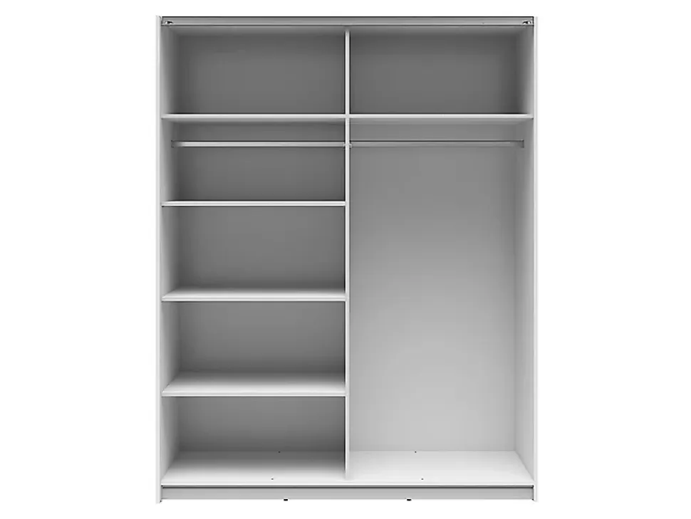 Armoire à 2 portes coulissante coloris Blanc brillant - Longueur 153,5 x Profondeur 60 x Hauteur 195,5 cm