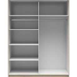 Armoire à 2 portes coulissante coloris chêne Sonoma - Longueur 153,5 x Profondeur 60 x Hauteur 195,5 cm