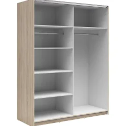 Armoire à 2 portes coulissante coloris chêne Sonoma - Longueur 153,5 x Profondeur 60 x Hauteur 195,5 cm