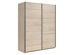 Armoire à 2 portes coulissante coloris chêne Sonoma - Longueur 153,5 x Profondeur 60 x Hauteur 195,5 cm