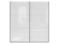 Armoire à 2 portes coulissante coloris Blanc brillant - Longueur 183 x Profondeur 60 x Hauteur 195,5 cm