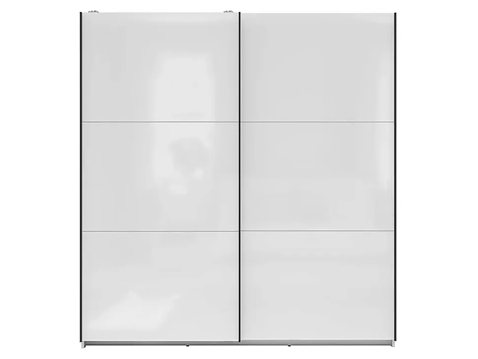 Armoire à 2 portes coulissante coloris Blanc brillant - Longueur 183 x Profondeur 60 x Hauteur 195,5 cm