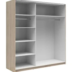 Armoire à 2 portes coulissante coloris chêne Sonoma - Longueur 183 x Profondeur 60 x Hauteur 195,5 cm