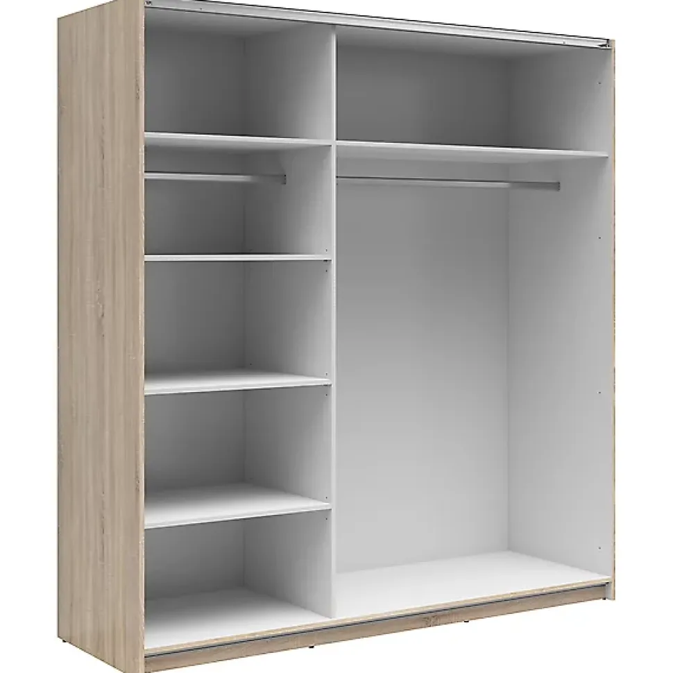Armoire à 2 portes coulissante coloris chêne Sonoma - Longueur 183 x Profondeur 60 x Hauteur 195,5 cm