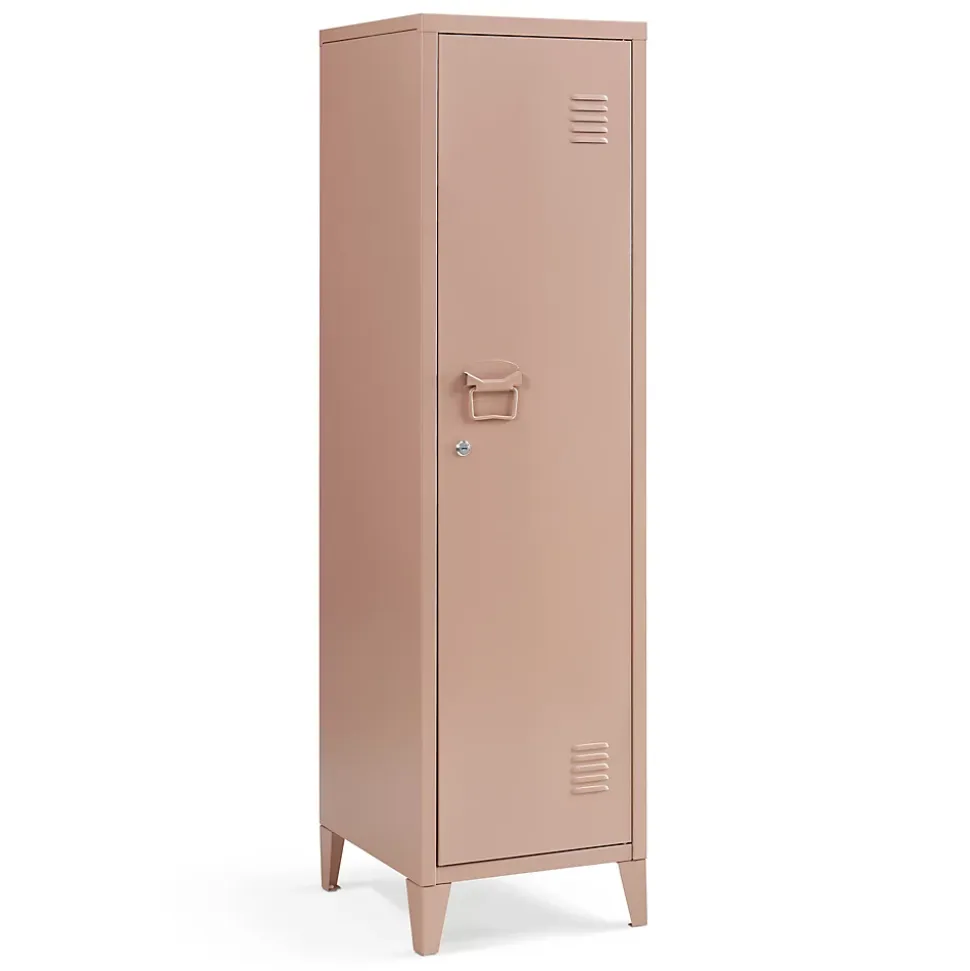 Armoire à casier Kurikka métallique vérouillable 137 x 38 x 38 cm brun clair en.casa