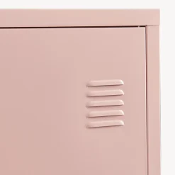 Armoire à casier Kurikka métallique vérouillable 137 x 38 x 38 cm beige pêche en.casa