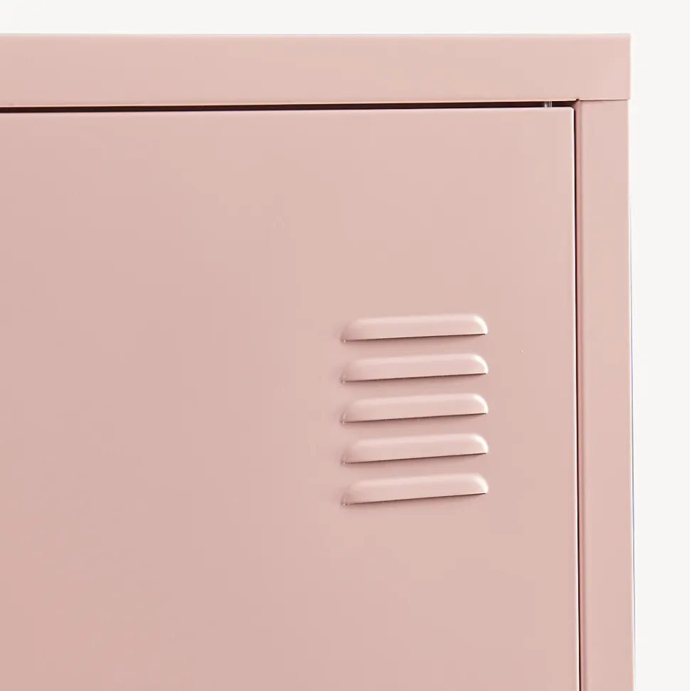 Armoire à casier Kurikka métallique vérouillable 137 x 38 x 38 cm beige pêche en.casa