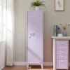 Armoire à casier Kurikka métallique vérouillable 137 x 38 x 38 cm violet clair en.casa