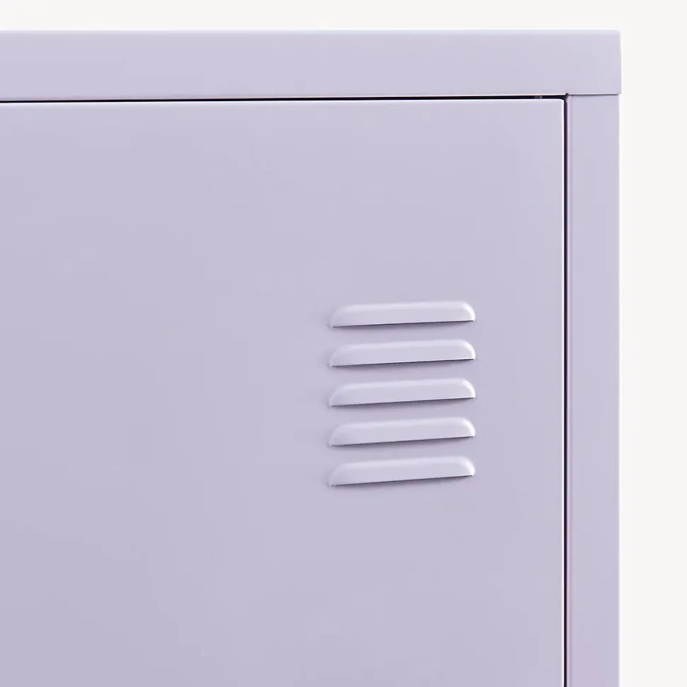 Armoire à casier Kurikka métallique vérouillable 137 x 38 x 38 cm violet clair en.casa