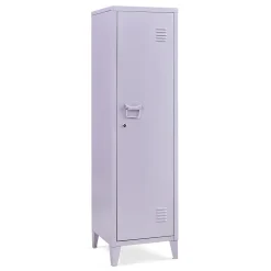 Armoire à casier Kurikka métallique vérouillable 137 x 38 x 38 cm violet clair en.casa