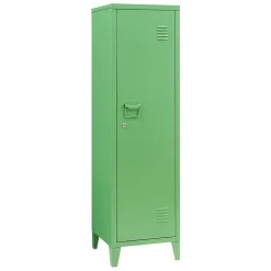 Armoire à casier Kurikka métallique vérouillable 137 x 38 x 38 cm vert pomme en.casa