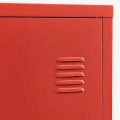Armoire à casier Kurikka métallique vérouillable 137 x 38 x 38 cm rouge en.casa