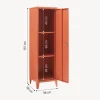 Armoire à casier Kurikka métallique vérouillable 137 x 38 x 38 cm rouge brique en.casa