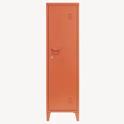 Armoire à casier Kurikka métallique vérouillable 137 x 38 x 38 cm rouge brique en.casa