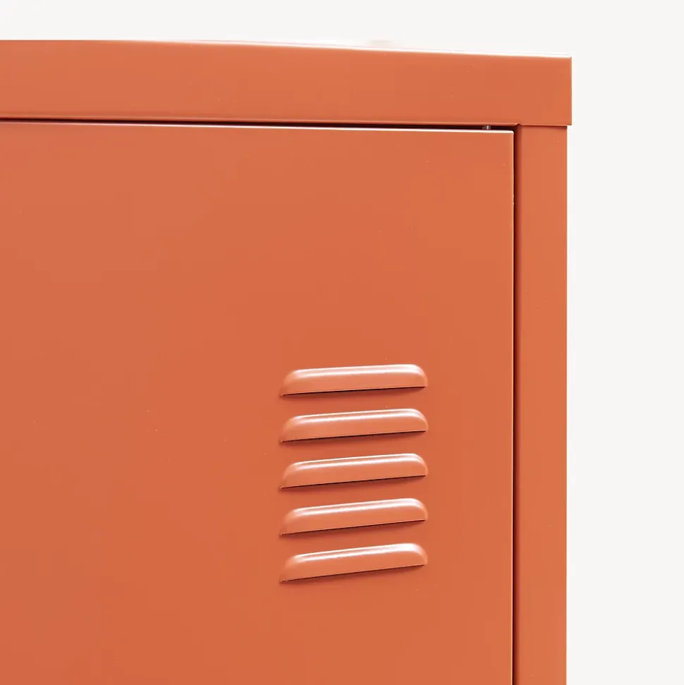 Armoire à casier Kurikka métallique vérouillable 137 x 38 x 38 cm rouge brique en.casa
