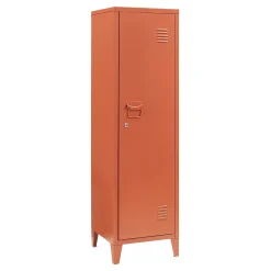 Armoire à casier Kurikka métallique vérouillable 137 x 38 x 38 cm rouge brique en.casa