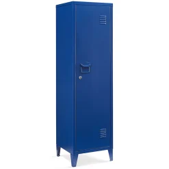 Armoire à casier Kurikka métallique vérouillable 137 x 38 x 38 cm bleu en.casa