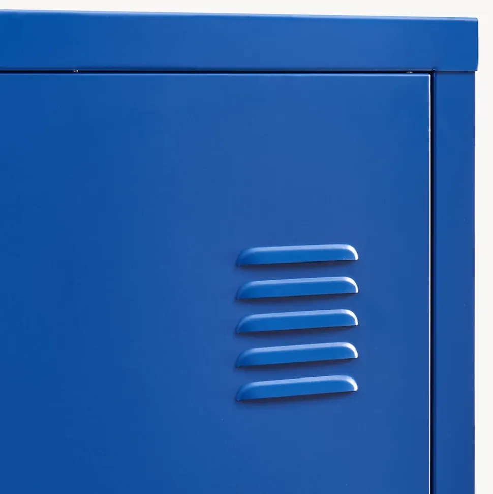 Armoire à casier Kurikka métallique vérouillable 137 x 38 x 38 cm bleu en.casa