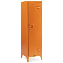 Armoire à casier Kurikka métallique vérouillable 137 x 38 x 38 cm orange en.casa
