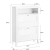 Armoire à Chaussures 2 Abattants Meuble d'entrée Coffre, FSR152-W, SoBuy