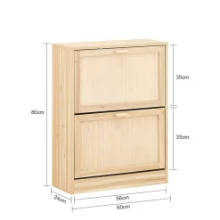 Armoire à Chaussures 2 Abattants, étagère à Chaussures avec 2 Portes, FSR160-N, SoBuy
