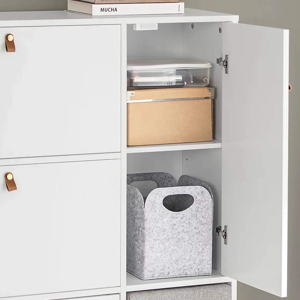 Armoire à Chaussures 3 abattants avec Tabouret à Chaussures, FSR107-W, SoBuy