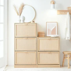 Armoire à Chaussures 3 Abattants étagère à Chaussures avec 3 Portes, FSR159-N, SoBuy