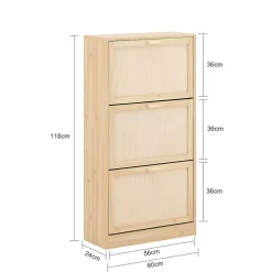 Armoire à Chaussures 3 Abattants étagère à Chaussures avec 3 Portes, FSR159-N, SoBuy