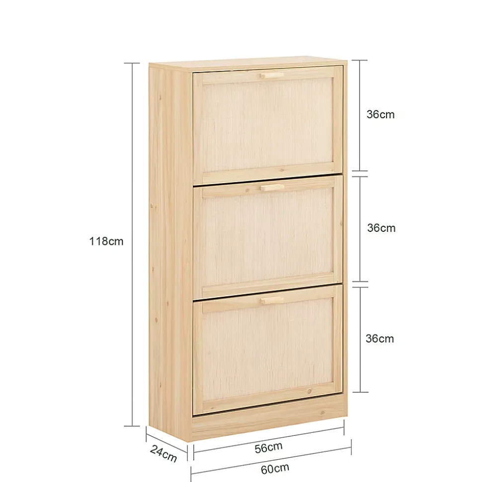 Armoire à Chaussures 3 Abattants étagère à Chaussures avec 3 Portes, FSR159-N, SoBuy