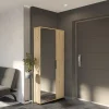 Armoire à chaussures 2 portes et 1 miroir L82,8 cm - EBONY
