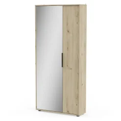 Armoire à chaussures 2 portes et 1 miroir L82,8 cm - EBONY