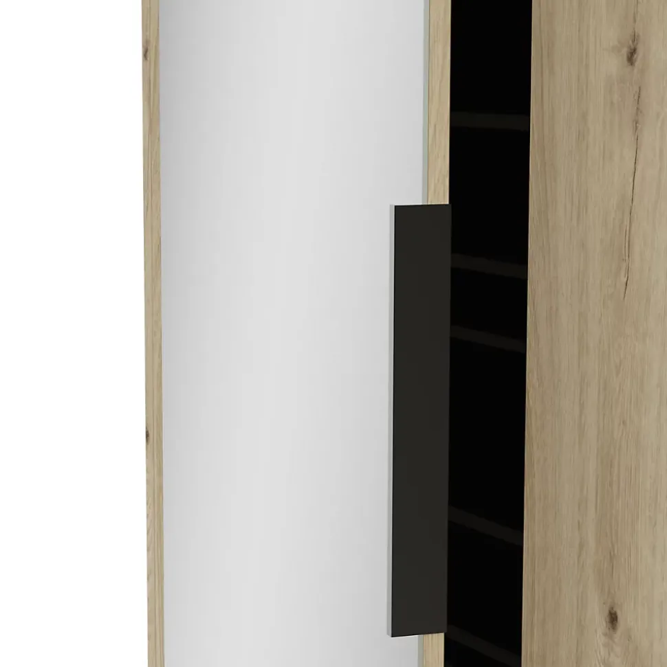 Armoire à chaussures 2 portes et 1 miroir L82,8 cm - EBONY