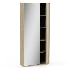 Armoire à chaussures 2 portes et 1 miroir L82,8 cm - EBONY