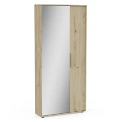 Armoire à chaussures 2 portes et 1 miroir L82,8 cm - EBONY