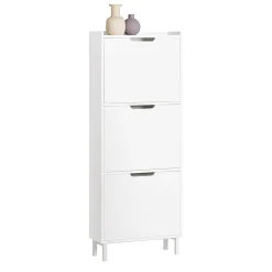 Armoire à chaussures 3 portes abattants, FSR151-H-W, SoBuy