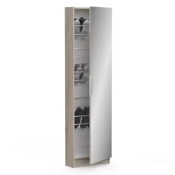 Armoire à Chaussures 1 Porte Miroir L50 cm - Zapatero