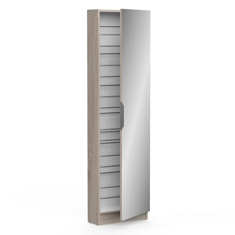 Armoire à Chaussures 1 Porte Miroir L50 cm - Zapatero