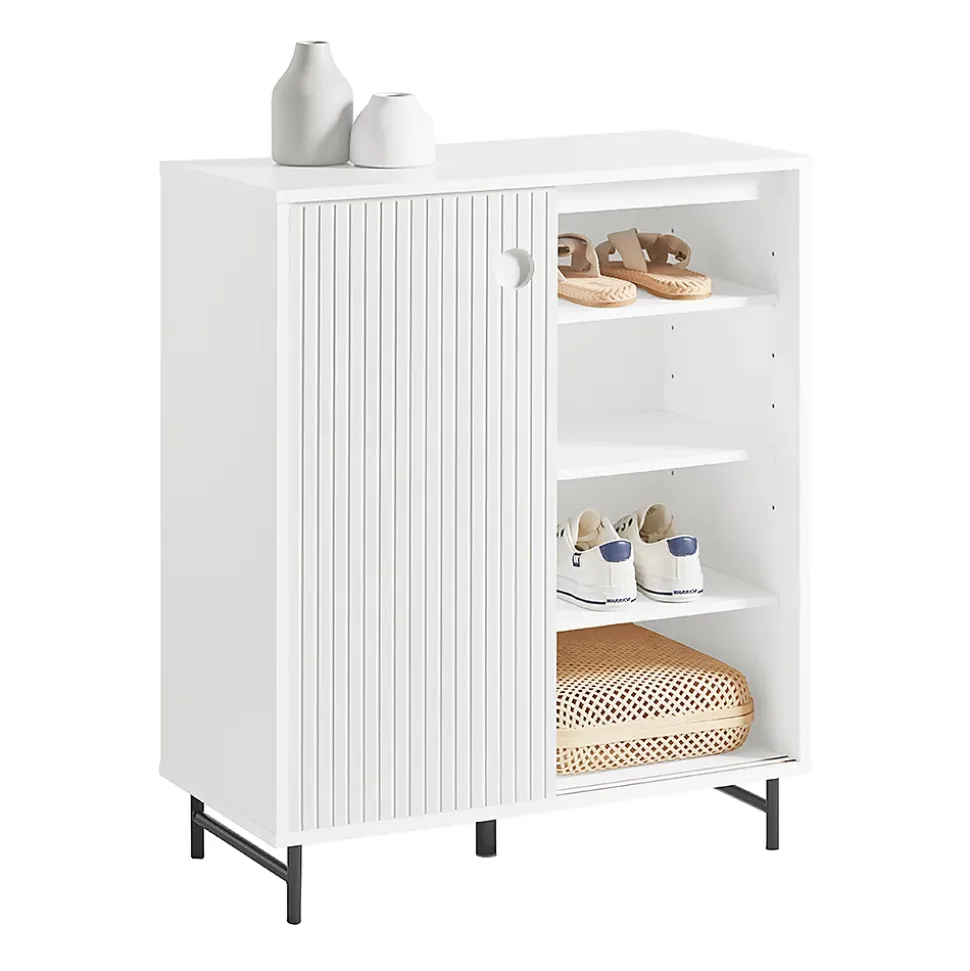 Armoire à Chaussures Armoire Latérale Buffet 2 Porte Coulissante, FSB62-W, SoBuy