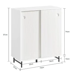 Armoire à Chaussures Armoire Latérale Buffet 2 Porte Coulissante, FSB62-W, SoBuy