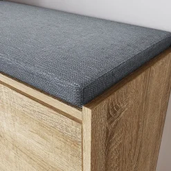 Armoire à Chaussures d'Entrée Blanc SIRHONA 94.5x30x57cm Semi-Ouvert Rangement de Meubles Porte à Abattant avec 1 Tiroir
