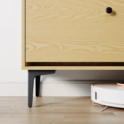 Armoire à Chaussures d'Entrée Blanc SIRHONA 97x30x80cm Meuble de Rangement sur Pied en métal avec 2 Porte à Abattant