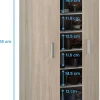 Armoire à chaussures en bois coloris chêne canadien - Dim : H108 x P36 x L55 cm