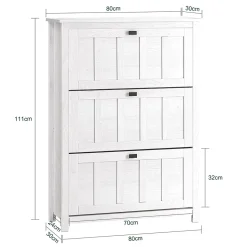 Armoire à Chaussures Meuble d'entrée 3 Abattants pour Entrée Couloir, FSR162-W, SoBuy