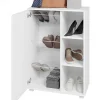 Armoire à chaussures, meuble à chaussures avec 1 porte coloris blanc - longueur 68 x profondeur 36 x hauteur 97 cm