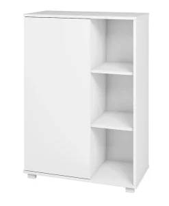 Armoire à chaussures, meuble à chaussures avec 1 porte coloris blanc - longueur 68 x profondeur 36 x hauteur 97 cm